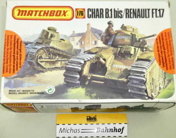 Matchbox PK 176 CHAR B.1 bis RENAULT FT.17 1:76 OVP HE6 å