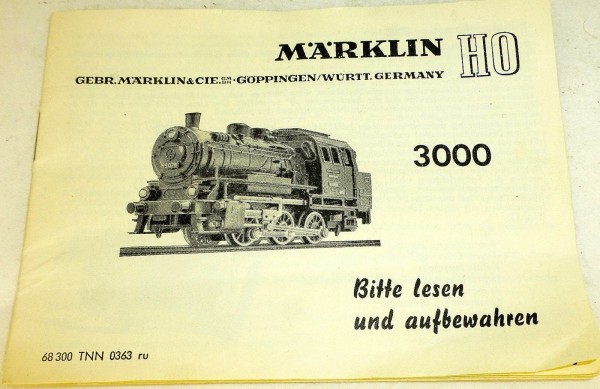 3000 Märklin Anleitung 68 300 TNN 0363 ru å *