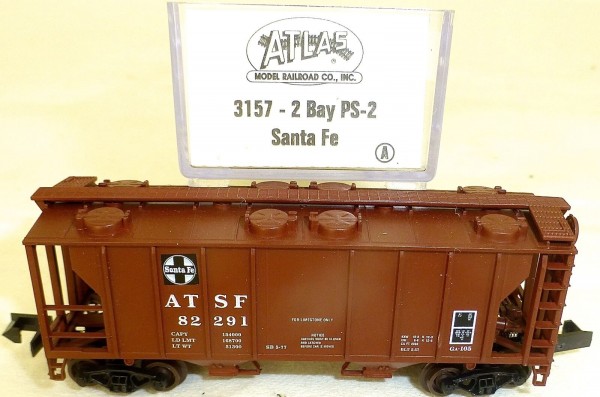 Santa 2 Bay PS-2 Güterwagen US ATLAS 3157 N 1:160 OVP å *