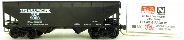 Micro Trains Line 55120 Texas&amp;Pacific 9006 33&#039; Twin Bay Hopper OVP 1:160 #K086 å