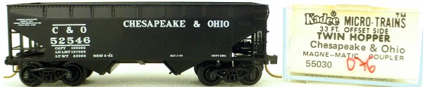 Micro Trains Line 55030 C &amp; O 52546 33&#039; Twin Bay Hopper OVP 1:160 #K076 å