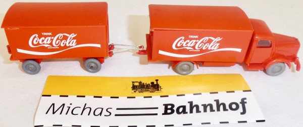 Coca Cola Mercedes 5000 rot Hängerzug LKW IMU Replika Serie 1:87 H0 #19 å