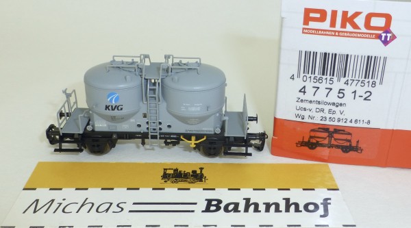 PIKO 47751-2 KVG Zementsilowagen Uns-v DR Ep5 TT 1:120 NEU #HK2 å