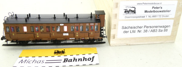 Peter's Modelbouwatelier Sächsischer Personenwagen Nr. 38 AB3 Sa 88 H0 1:87 HA2å