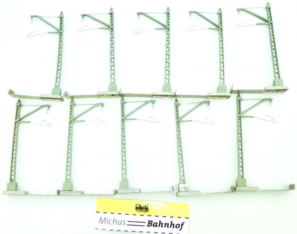 10x Märklin 7009 Oberleitungsmast für M-Gleis H0 1:87 Hu5 å