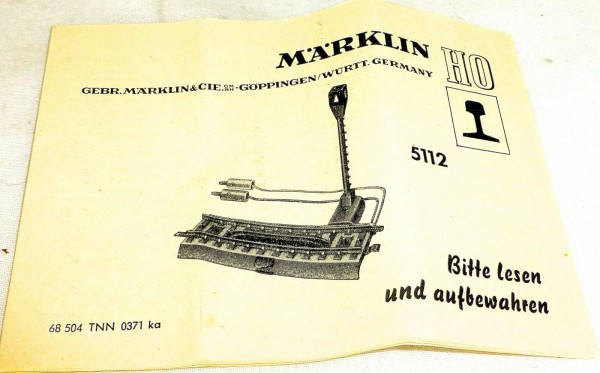 5112 Märklin Anleitung 68 504 TNN 0371 ka # å