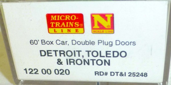 DT&amp;I 60 Box Car Double Plug Doors Micro Trains 102 00 050 N 1:160 HU3 å