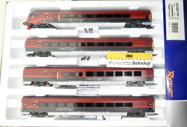 Roco Railjet ÖBB FS Set mit Steuerwagen 4-tlg Ep6 Art 64189 H0 1:87 OVP #J µ