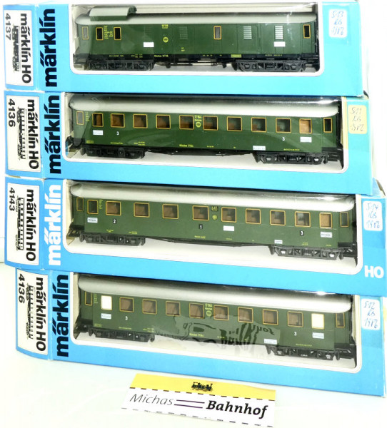 4x Umbauwagen DB Märklin 4136 4137 4143 Personenwagen OVP LG5 å
