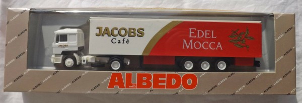 MAN F90 Jacobs Edel Mocca Albedo 800001 Koffer Sattelzug OVP H0 1:87 å