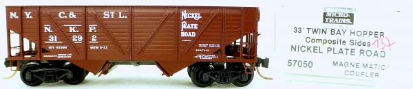 Micro Trains Line 57050 Nickel Plate Rd 31292 33&#039; Twin Bay Hopper 1:160 OVP #i137 å