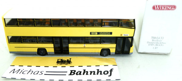 Wiking 731 04 33 Berlin Doppeldeckbus 119 Grunewald D 89 MAN Bus H0 1:87 HC5 å