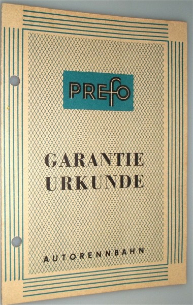 PREFO Garantie Urkunde å