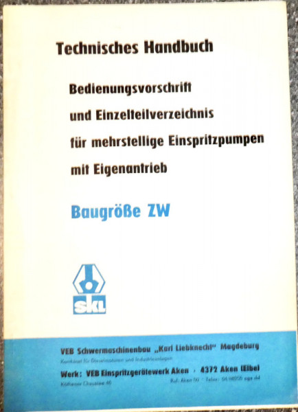 VEB Schwermaschinenbou Karl Liebknecht mehrstellige Einspritzpumpen HB3 å