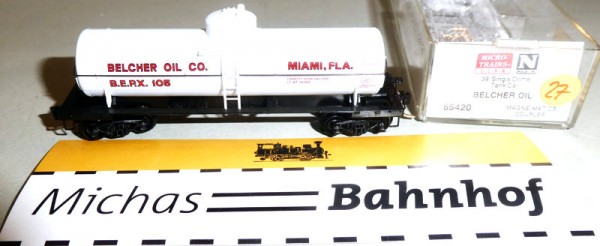 Belcher Oil BERX 105 39&#039; Single Dome Tank Car Micro Trains Line 65420 1:160 ¡27 å