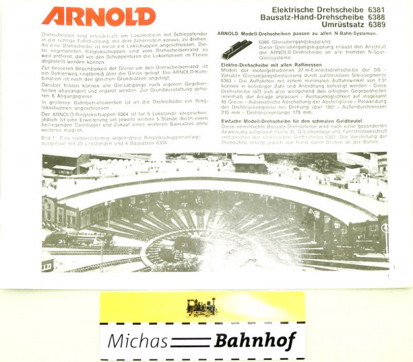 Arnold 6381 Anleitung 6388 6389 N 1:160 HD6 å