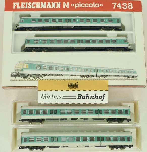 BR 614 Dieseltriebwagen 4-teilig Fleischmann 7438 + 2x 7439 OVP N 1:160 NEU #HN6 µ *