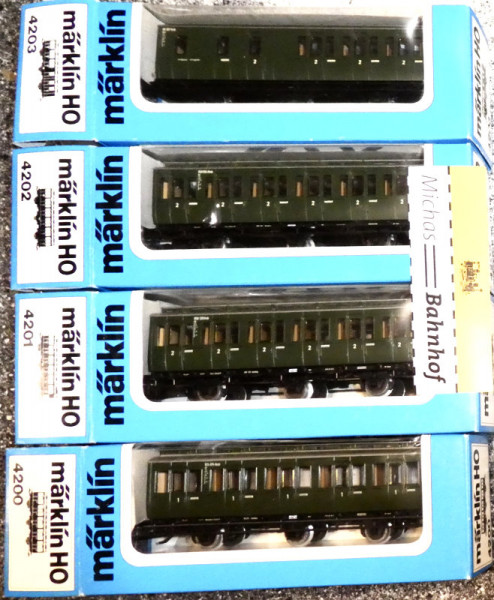 4 Abteilwagen Märklin 4200 4201 4202 4203 H0 1:87 OVP GB2 å