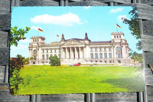 Reichstagsgebäude Berlin Ansichtskarte 50er 60er Jahre KRÜGER 921/66 58 å *