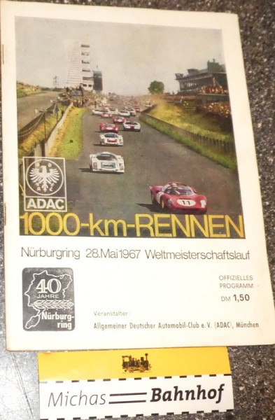 1000-km-RENNEN 28.Mai 1968 Nürburgring PROGRAMMHEFT HA2 å