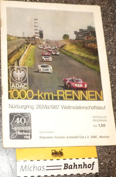 1000-km-RENNEN 28.Mai 1968 Nürburgring PROGRAMMHEFT HA2 å