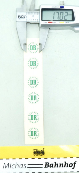 Aufkleber 6x DR Deutsche Reichsbahn grün ca 17mm Ø #T KG4å