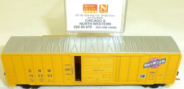 Cicago North W 50 Rib Side Box Car Single Door MTL 025 00 670 N 1:160 OVP HU3 å