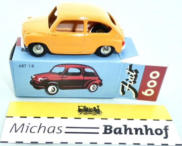 Fiat 600 orange Mercury Collection Art 18 cast Hachette 1:48 OVP HM4 µ