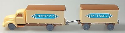 IMU INTERCITY Magirus Rundhauber Hängerzug beige braun hellblau H0 1:87 #71# å