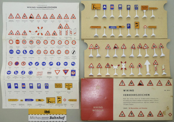 36 Warnzeichen und Hinweise Wiking 100w Verkehrszeichen 1/87 KA4 å