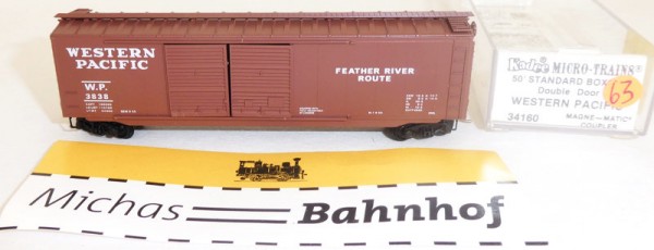 Western Pacific WP 3838 50´ Boxcar Micro Trains Line 34160 N 1:160 Ω63 å