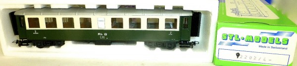 RhB B 2224 Personenwagen 2te Klasse grün creme STL Models 92202/4 OVP H0m LH2å