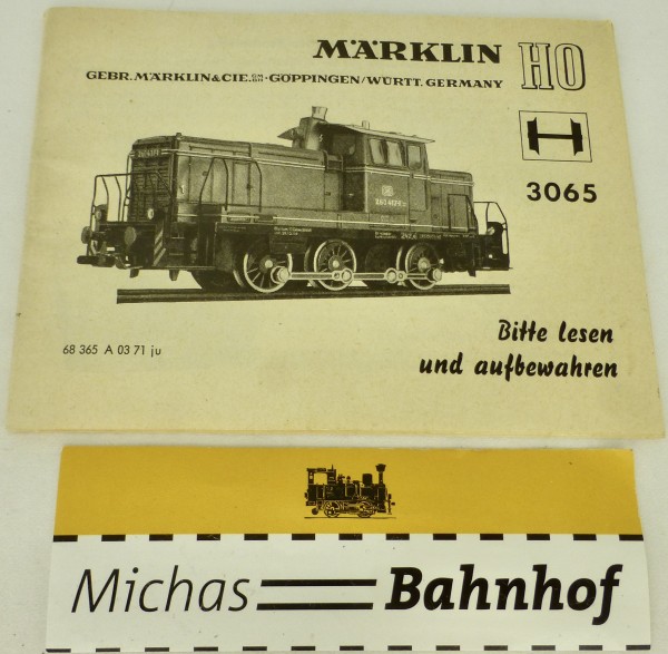 3065 Märklin Anleitung 68 365 A 03 71 ju å