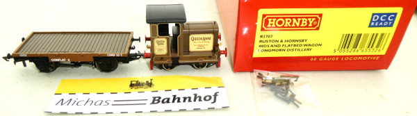 Hornby R3707 Queen Anne RUSTON HORNSBY 48DS FLATBED LONGMORN DISTILLERY OO LB6 å