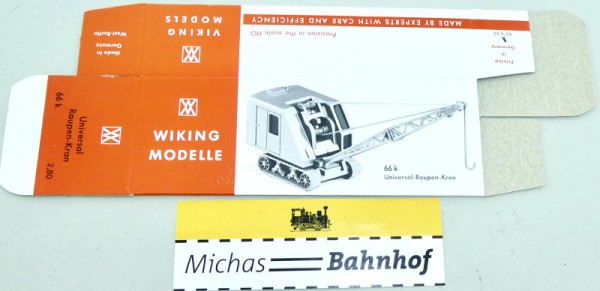 Wiking 66k Universal Raupen Kran Karton leer H0 1:87 å