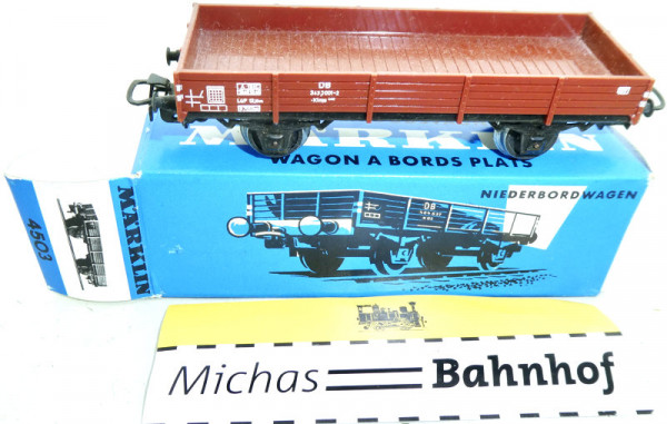 Märklin 4503 Niederbordwagen Original-Karton H0 1:87 OVP HQ2 å