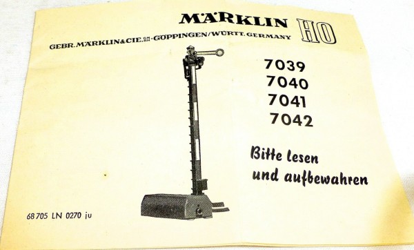 7039 7040 7041 7042 Märklin Anleitung 68 705 LN 0270 ju # å