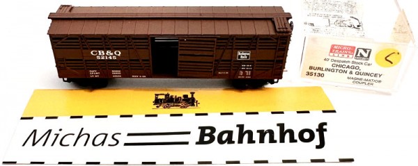 Micro Trains Line 35130 40' Despatch Stock Car CHICAGO B &amp; QUINCEY N 1:160 ¥C å