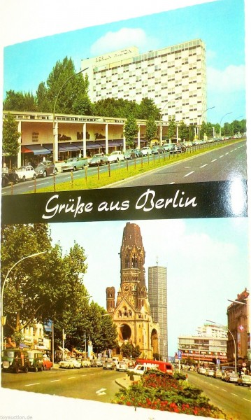 HILTON Gedächtniskirche Grüsse aus Berlin Ansichtskarte 50er 60er Jahre 26 å