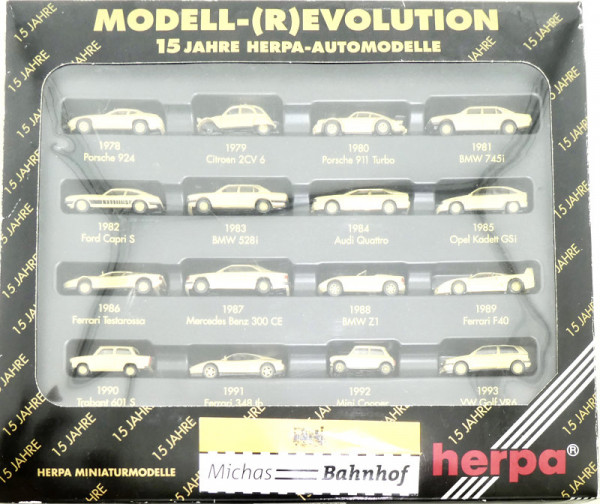 Herpa gold 15 JAHRE HERPA-AUTOMODELLE 16 PKW HD 1:87 Li3 å