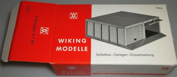 114S Selbstbau Garagen Doppelpackung Wiking Karton leer å *