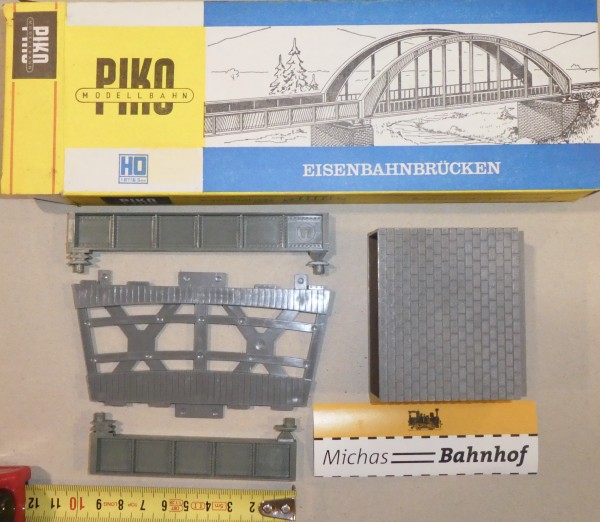 Blechträgerbrücke bogen Standardgleis Hohlprofil H0 Piko 6867 DDR Produktion UZ1 å