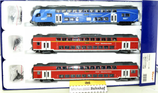 Roco 74155 Doppelstockwagen Südostbayern DBAG DBpza DABpza DBpbzfa Ep6 H0 HH3 å