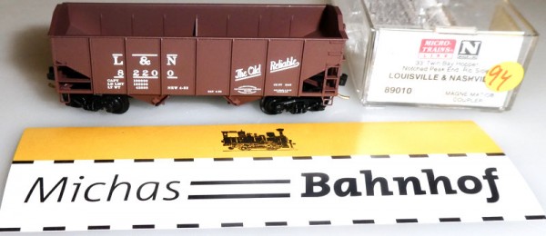 L&amp;N 82200 33&#039; Twin Bay Hopper Peak End Micro Trains Line 89010 1:160 OVP R94 å