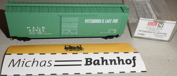 Pittsburgh &amp; Lake Erie 23023 50&#039; St Box Car Micro Trains Line 31050 1:160 OVP ø07 å