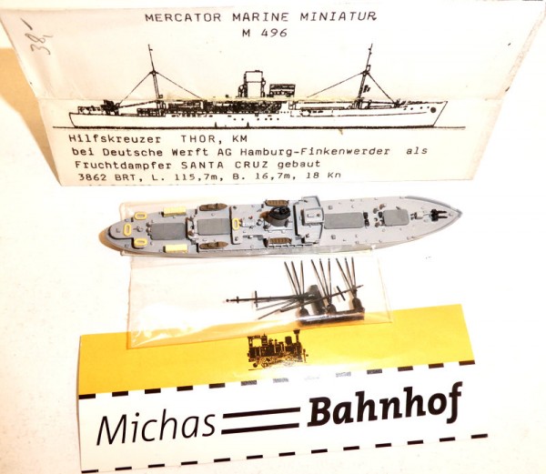 Mercator Thor Hilfskreuzer M496 Schiffsmodelle Schiffsmodell 1:1250 Q9 å