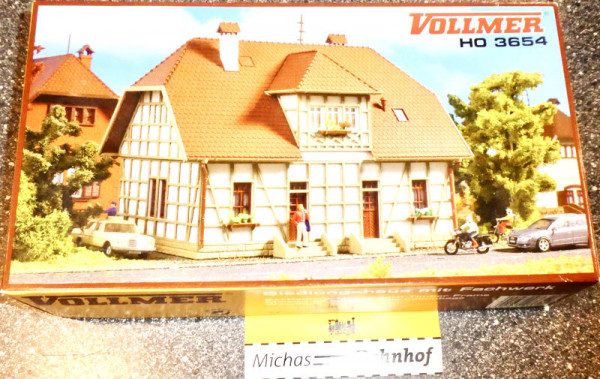 Vollmer 3654 Siedlungshaus mit Fachwerk Bausatz ungebaut H0 1:87 OVP HB2 å