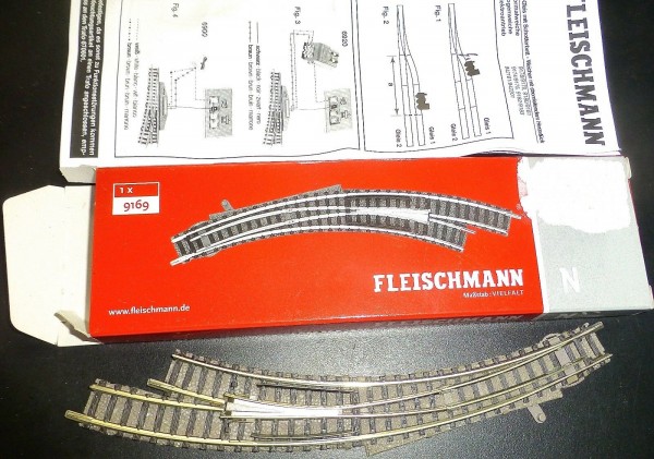 Bogenweiche Rechts Handbetrieb Fleischmann 9169 N 1:160 OVP HR4 µ *