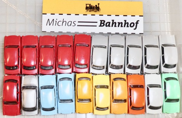 20 Stück H0 Trabbi Trabant PKW Ladegut Deko für Straße 1/87 HC5 å