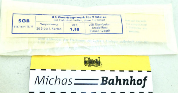 Oberleitung Quertragewerk für 2 Gleise SGB VEB Plauen H0 1:87 OVP GA4 å